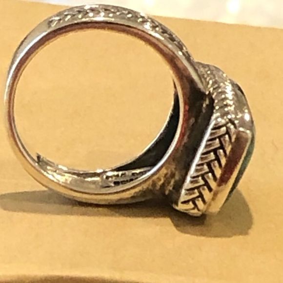 BARSE Turquoise Sterling Silver Braid Rope Detail Ring 7 - Picture 6 of 10